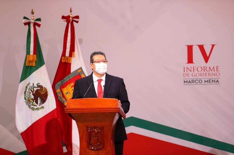 Rinde Marco Mena IV Informe de Gobierno; anuncia cuatro obras más