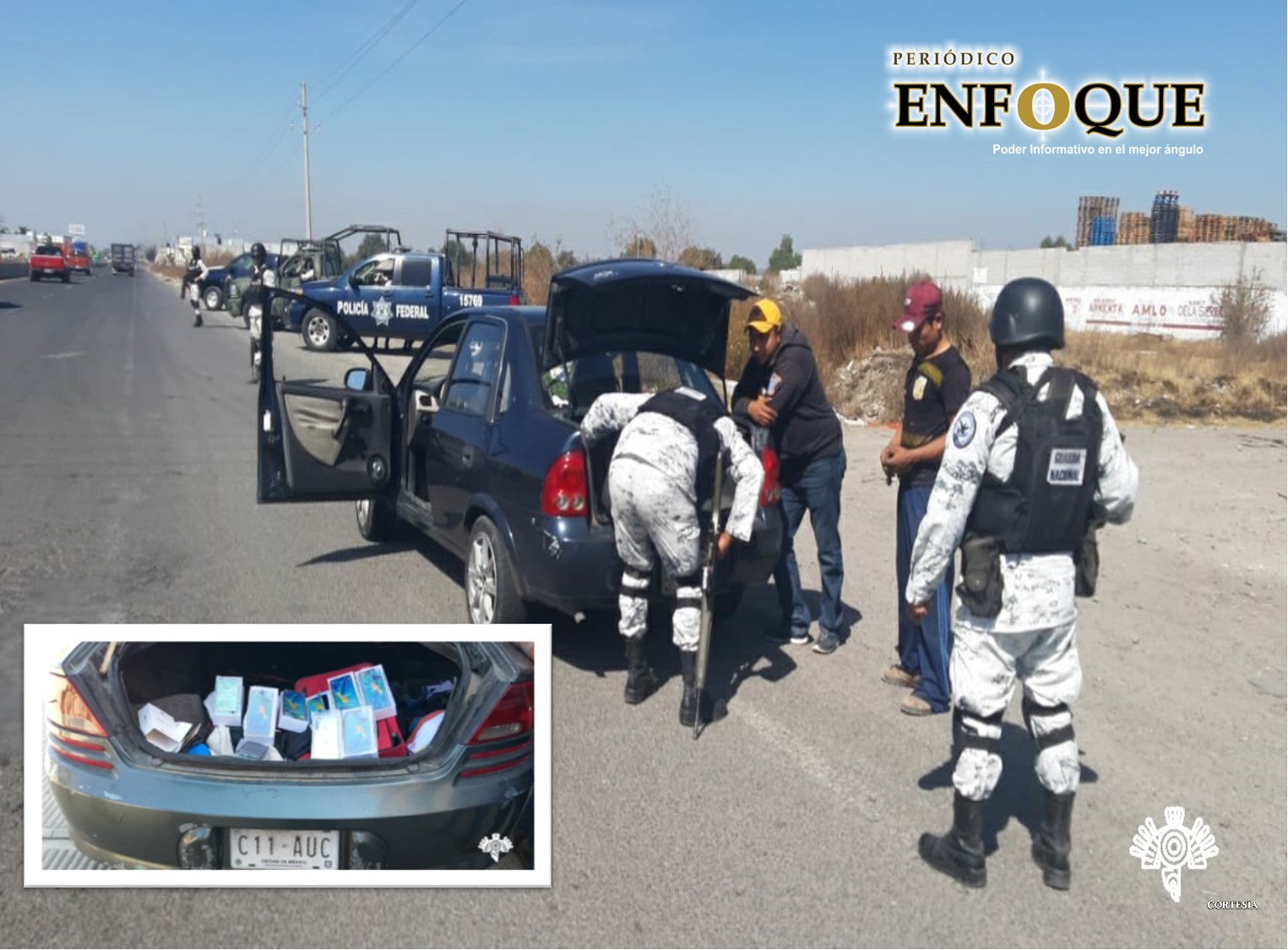 Tras operativo en Huixcolotla decomisan automóviles, celulares y droga
