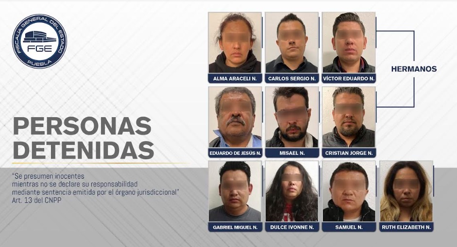 La Fiscalía de Puebla realizó cateos y detuvo a 10 personas.
