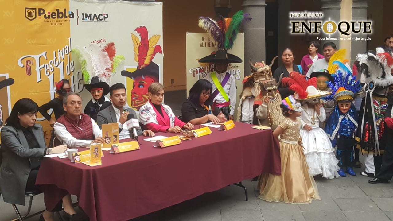 Presentan el 6to festival de huehues en Puebla (Video)