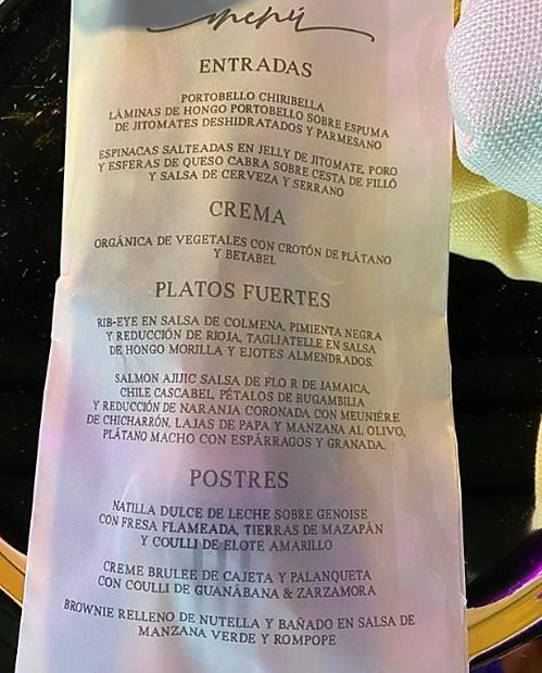 menu