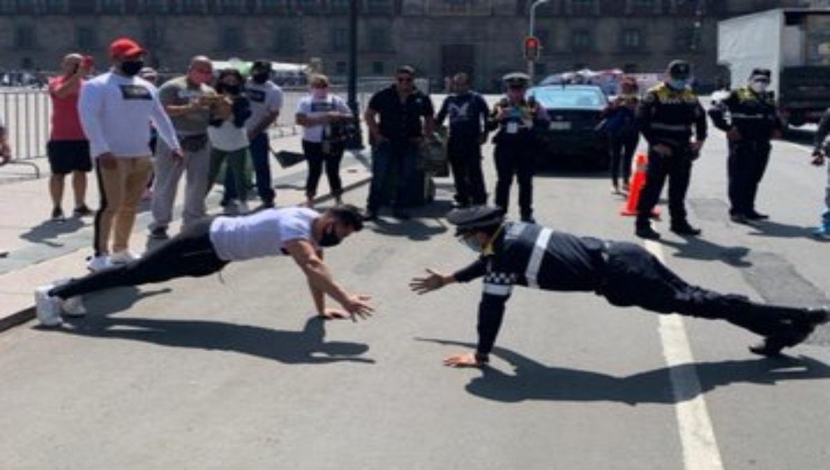 Él es Pablo Eduardo, el policía sin una pierna que ganó una reta de lagartijas