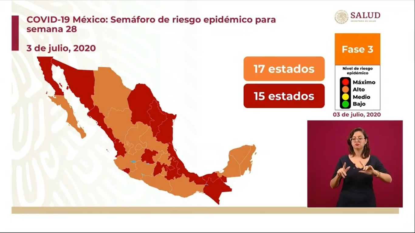 Estos son los estados que estarán en semáforo rojo y los que pasarán a naranja
