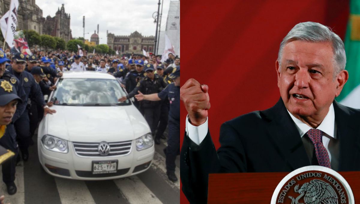¿Solo se usa para la foto? Placas del Jetta blanco de AMLO están registradas como camioneta