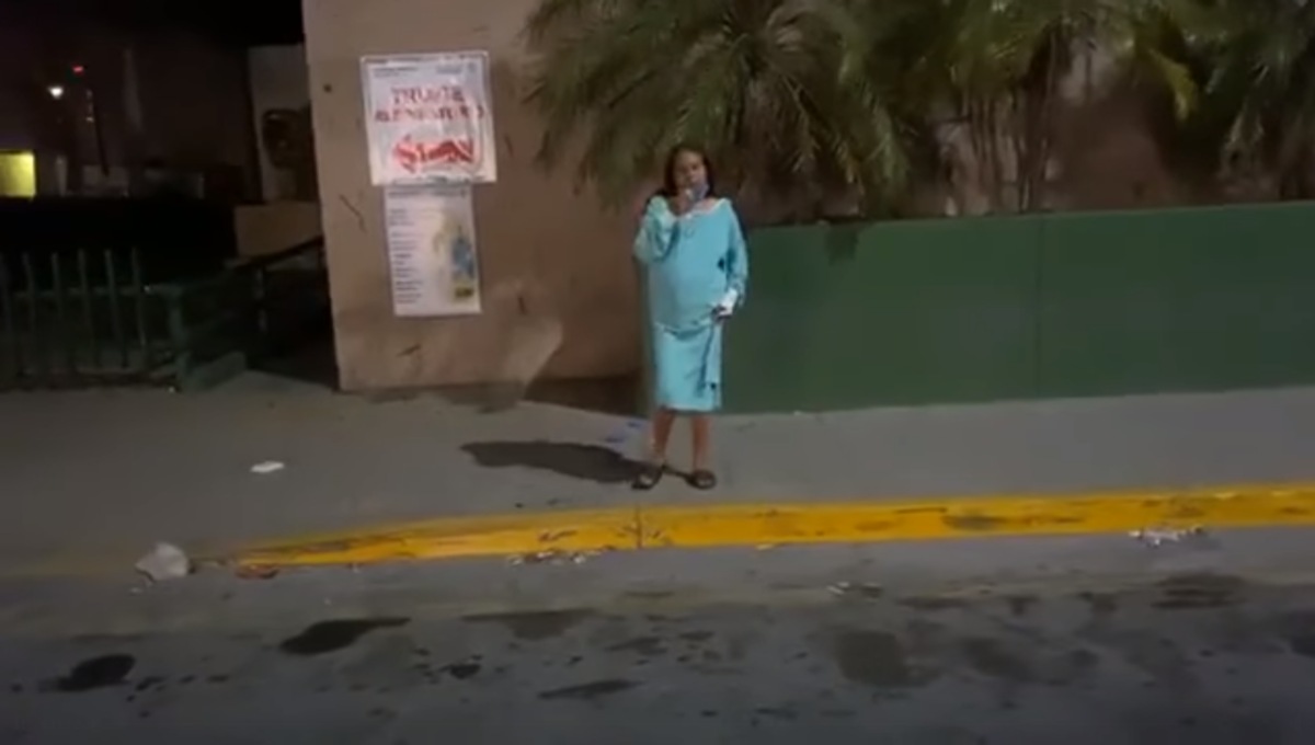 Intriga video de mujer enferma de COVID-19 deambulando afuera de un hospital