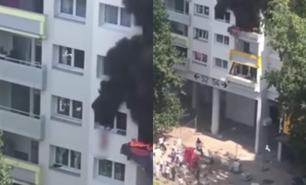Niños saltan del tercer piso de un edificio para salvar su vida de un incendio (Video)