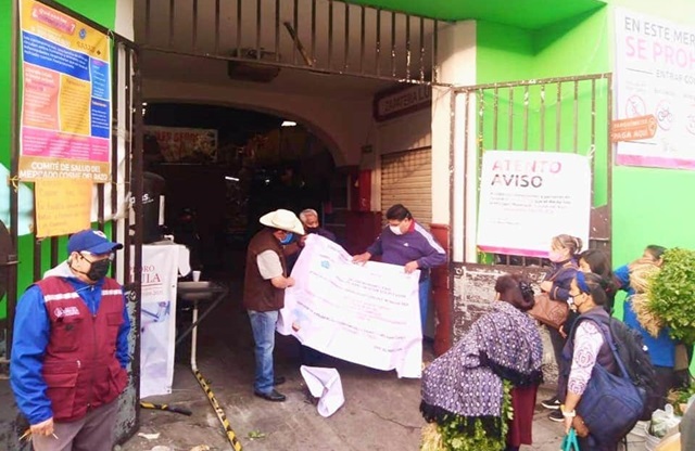 Reabren todas las entradas del mercado municipal de San Pedro Cholula