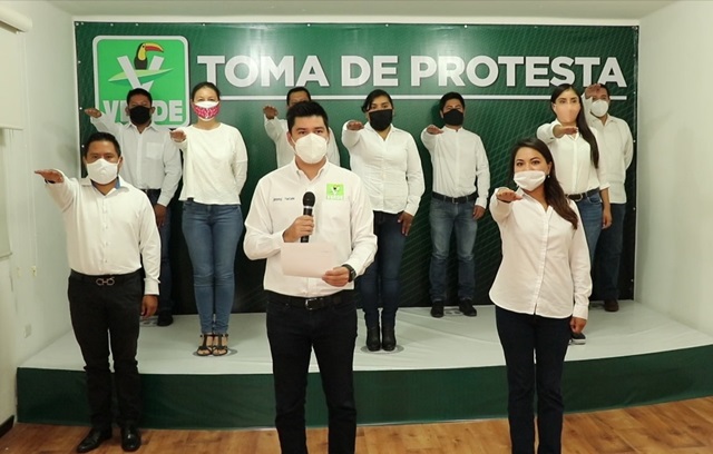 Toma protesta Angélica Cuaya como nueva dirigente municipal del Partido Verde en San Andrés