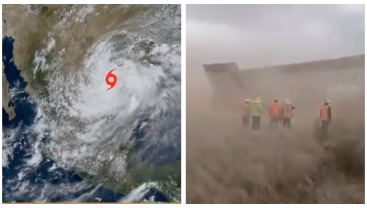 ¡La naturaleza no conoce fronteras! Huracán ‘Hanna’ derriba un pedazo del muro fronterizo de Trump (Video)