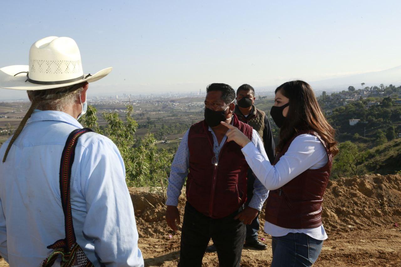 Claudia Rivera supervisa avance en obra de ampliación drenaje sanitario