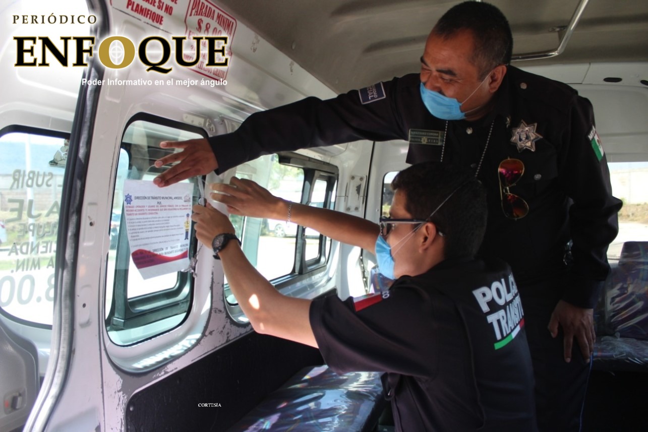 Supervisan que transporte público de Amozoc cumpla con medidas sanitarias