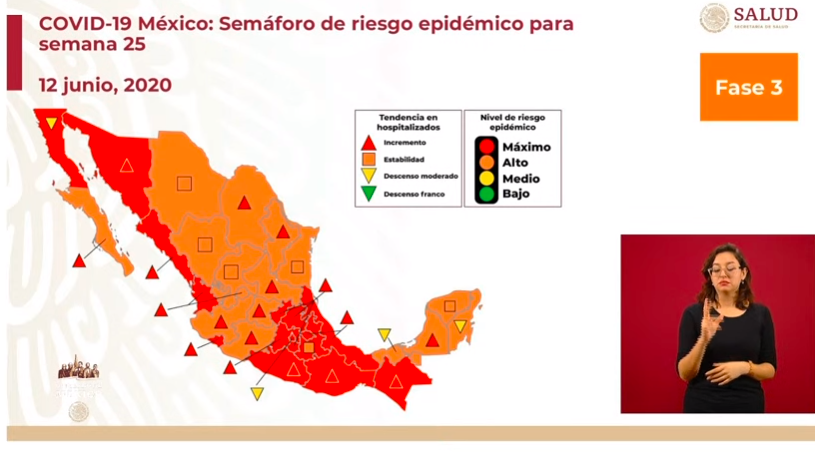Puebla continua en semáforo rojo, esta es la lista de los estados que pasan al semáforo naranja y los que siguen en rojo