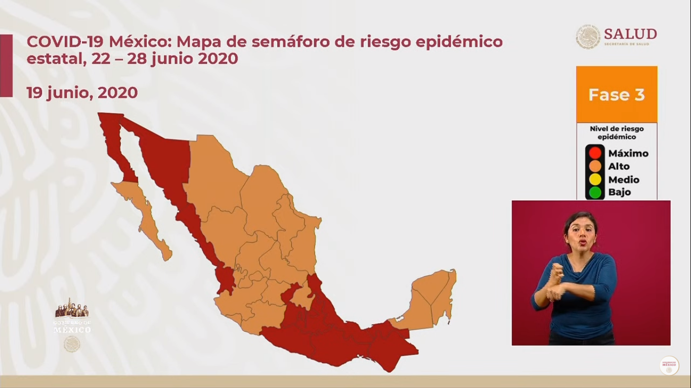 Esta es la lista de los estados que estarán en semáforo naranja y los que se quedarán en rojo