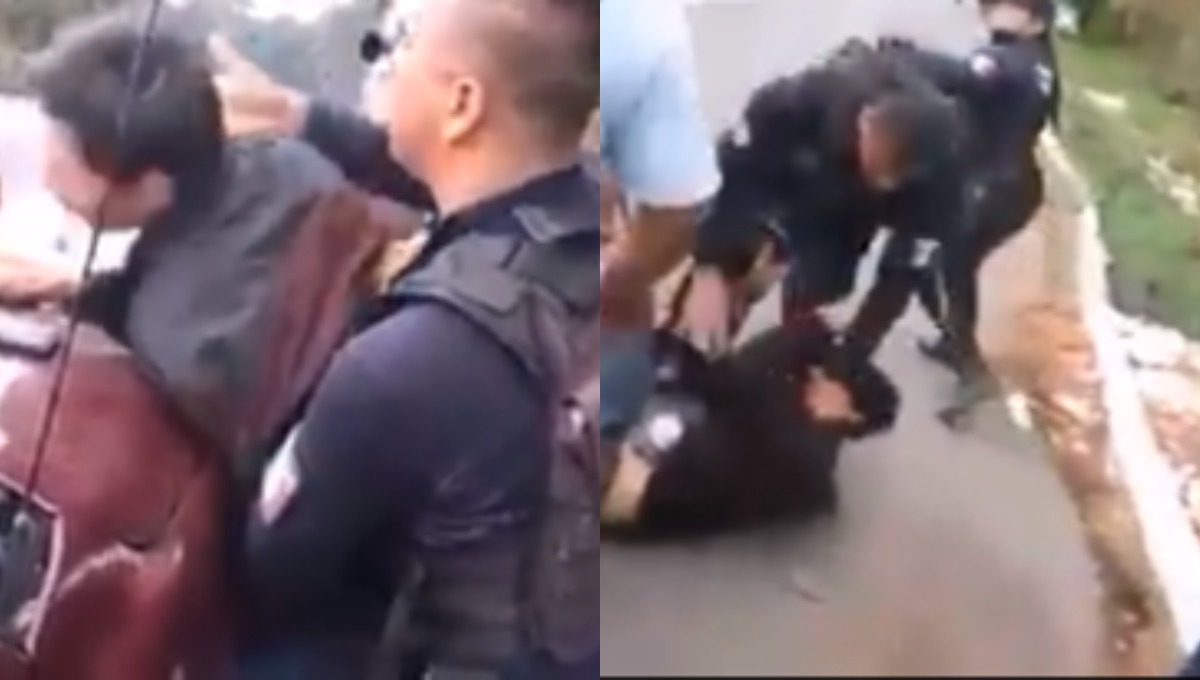 “¡Me está pegando!”: Policías agreden a joven aguacatero en Michoacán (Video)