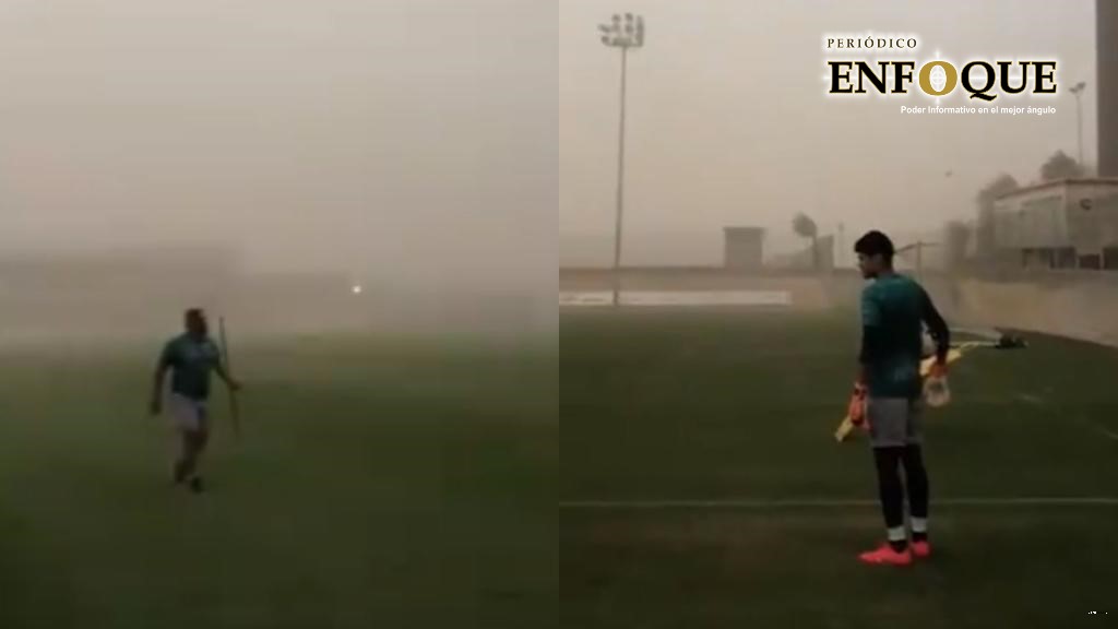 Impresionante tormenta de arena interrumpió entrenamiento de Santos 