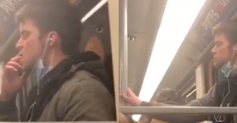 Hombre lame su mano y embarra su saliva en vagón del metro