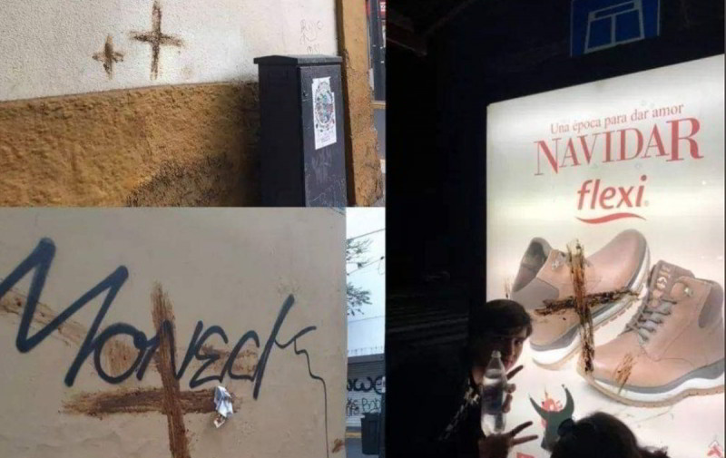 Amanece Guadalajara con cruces de excremento en diversos puntos (Fotos)