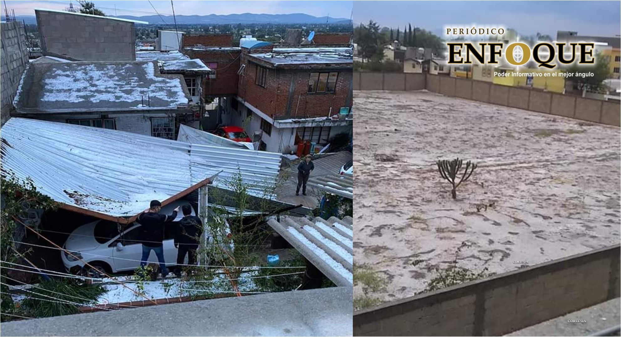 Fuerte tromba de granizo sorprende a Tecamachalco