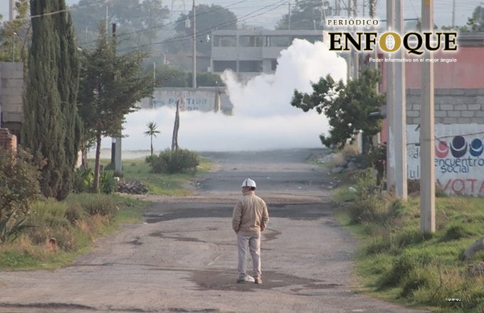 Evacuan a vecinos de San Jacinto en Amozoc por fuga de gas