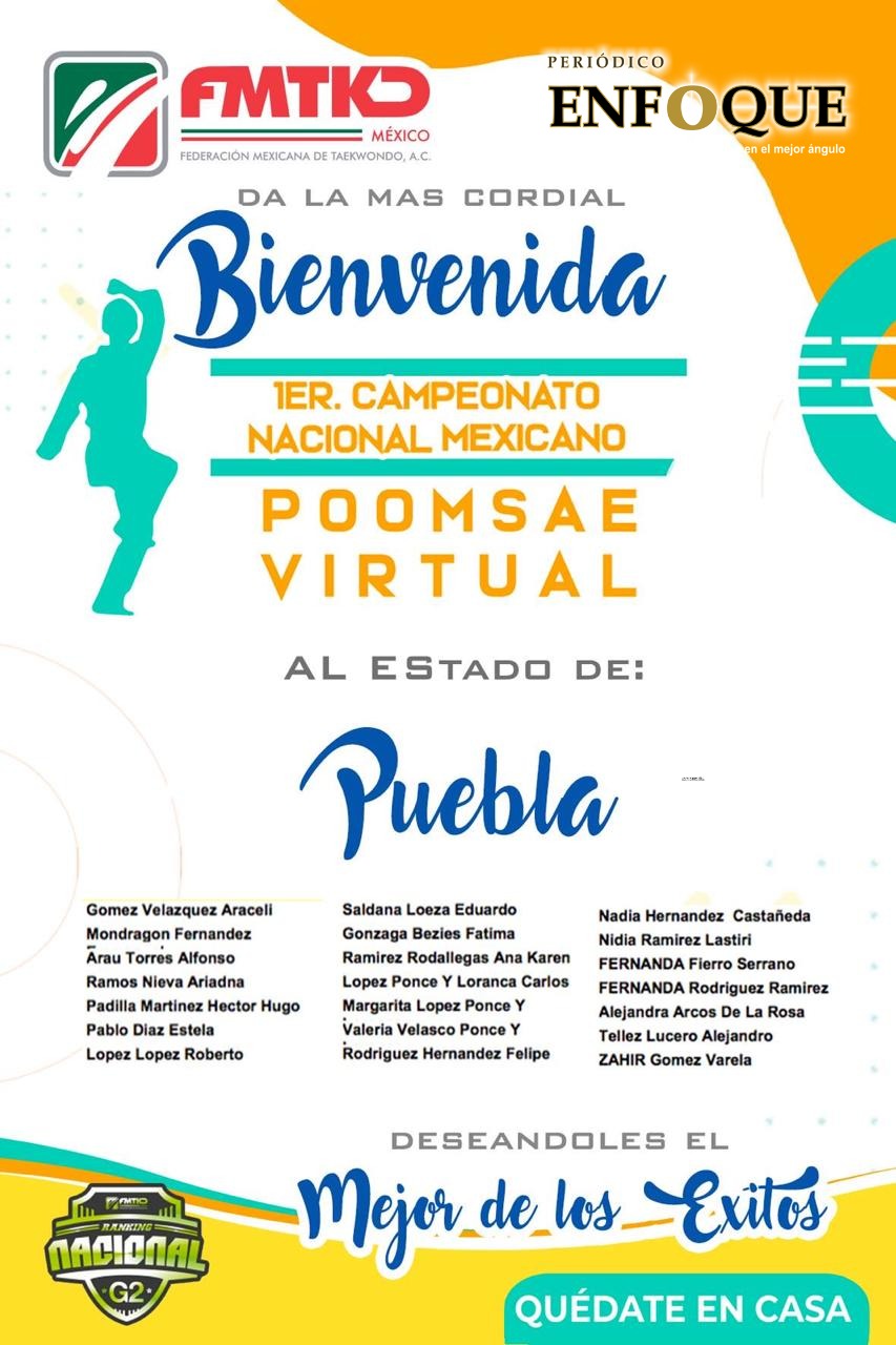 Puebla participará en el primer campeonato virtual de taekwondo