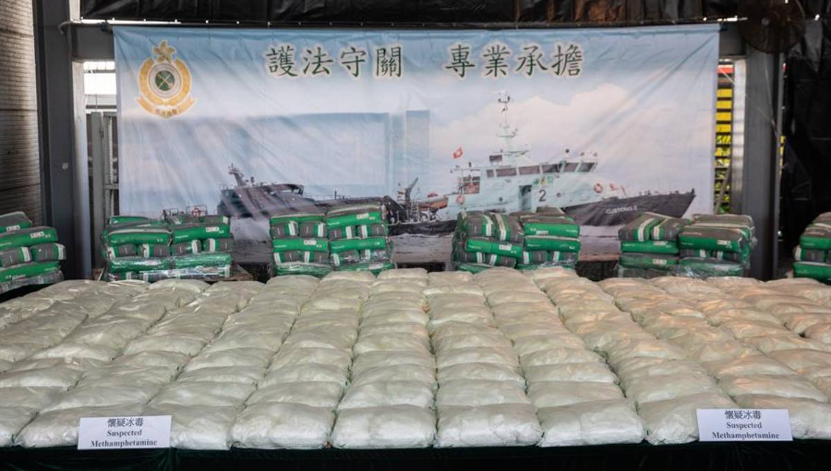 En Hong Kong decomisan media tonelada de metanfetamina proveniente de México