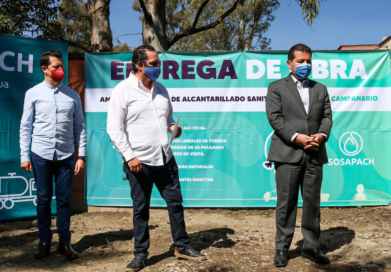 Entrega SOSAPACH red de drenaje en el Campanario 