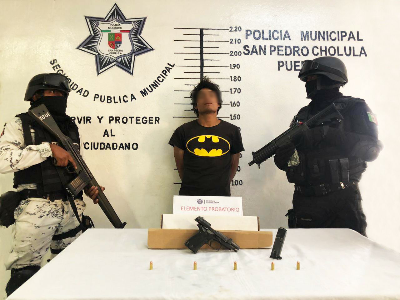 Coordinación policíaca permite detención de presunto asaltante en San Pedro Cholula