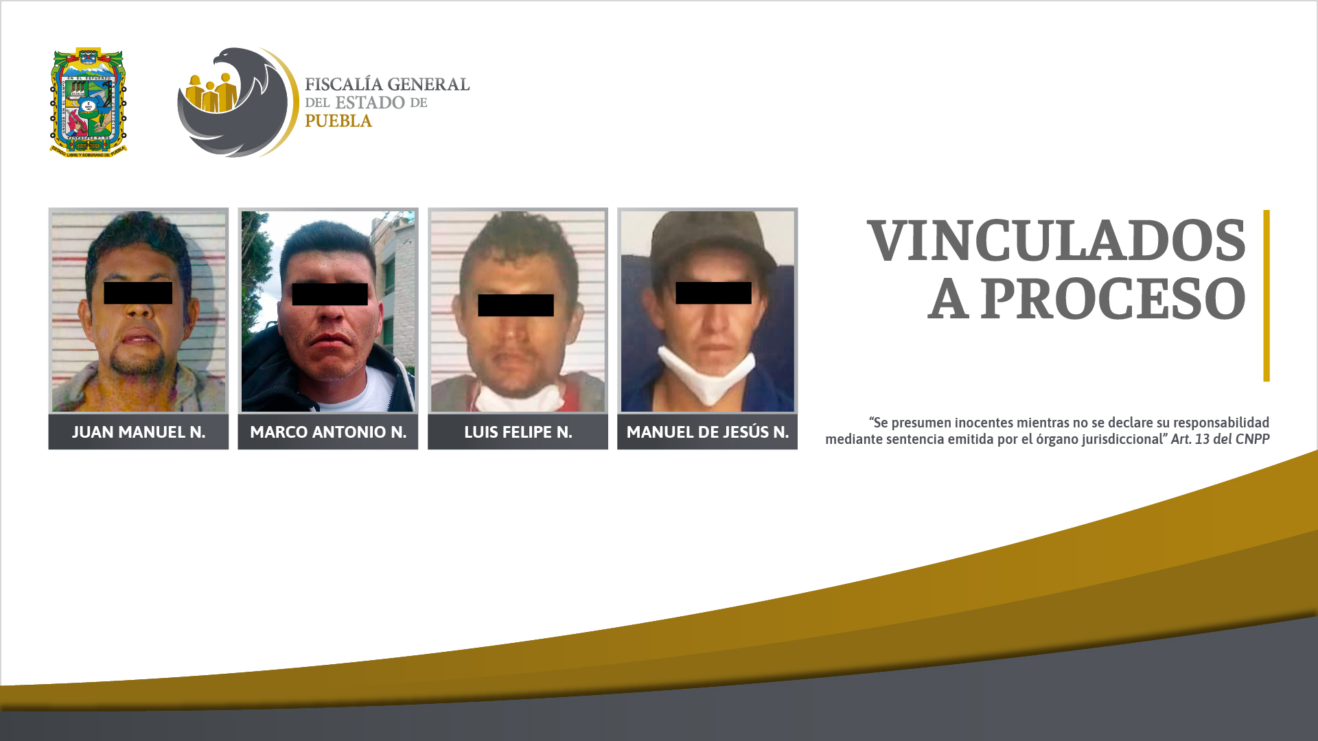 Cuatro vinculados a proceso por el delito de robo en diversas modalidades