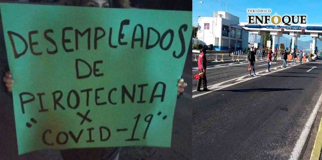 Productores de pirotecnia toman caseta en Ixtacuixtla