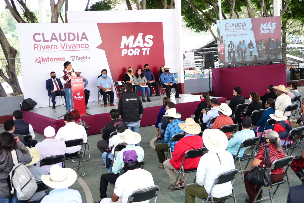 Rivera Vivanco rinde informe en San Andrés Azumiatla y Santa María Guadalupe Tecola
