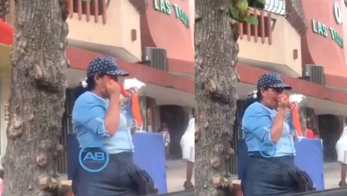 Captan a mujer limpiándose la nariz con cubrebocas que vendía