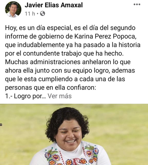 Presume esposo de Karina Pérez Popoca logros de su gobierno en San Andrés Cholula