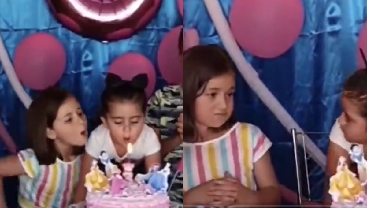 Por soplarle a su pastel de cumpleaños, niña golpea a su amiga y se hace viral (Video)