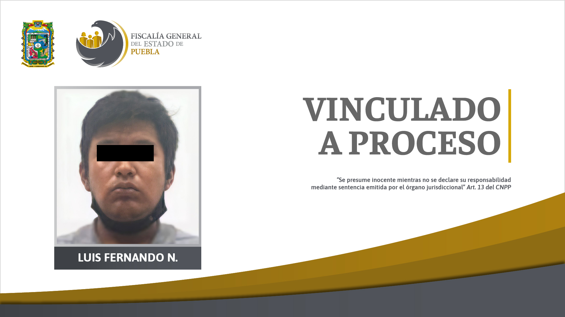 FGE aprehendió y obtuvo vinculación de presunto homicida