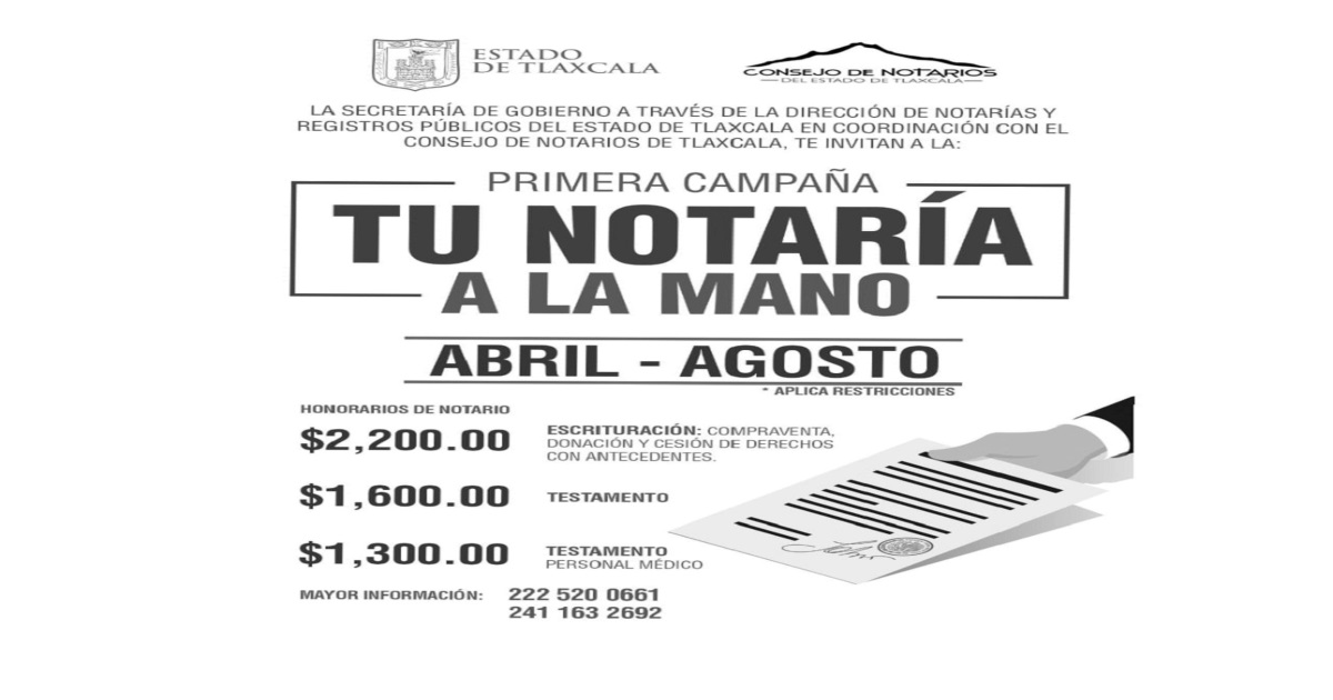 Firman SEGOB y Colegio de Notarios del Estado de Tlaxcala convenio de colaboración