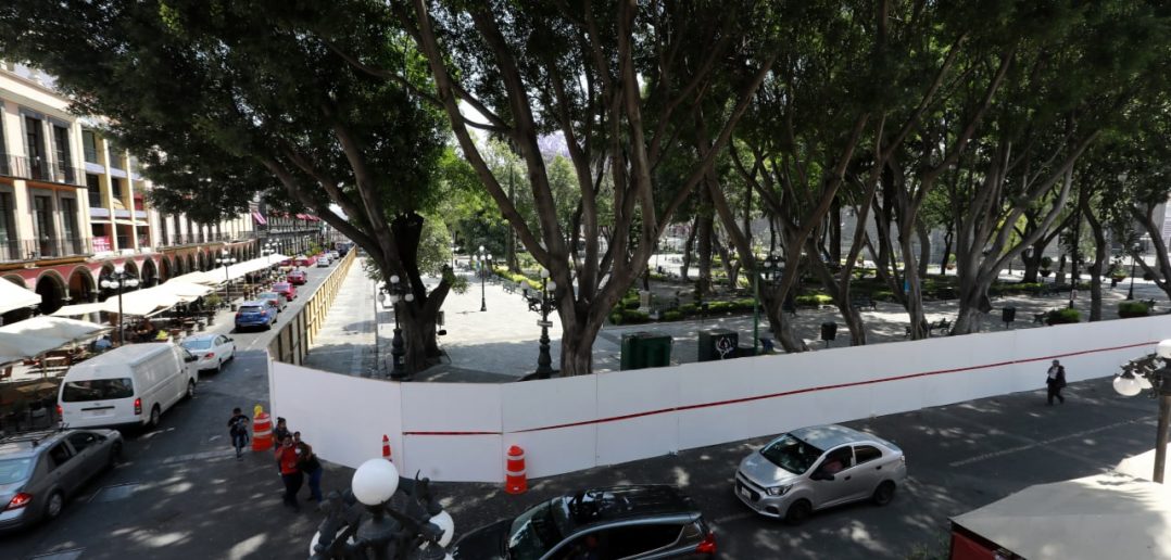 Siguen suspendidas obras de remodelación del zócalo de Puebla