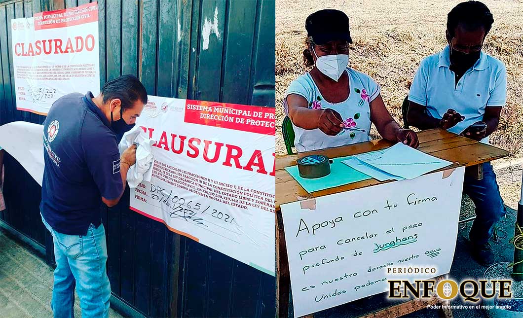 Clausuran perforación de pozo en San Bernardino Tlaxcalancingo