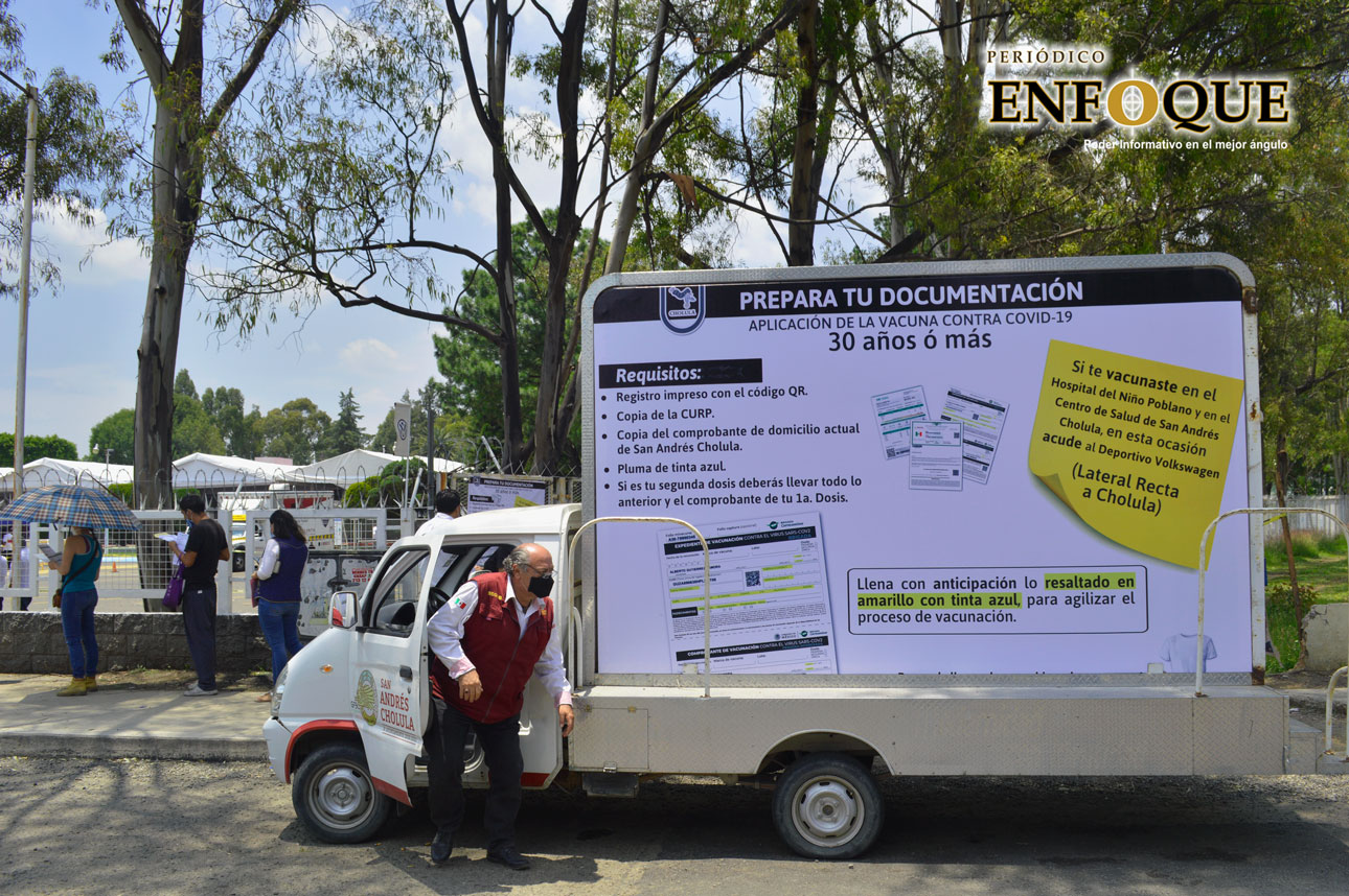 Conoce las sedes y horarios para la vacunación de los de 30 + en Puebla Capital y segundas dosis de otros grupos de edad.