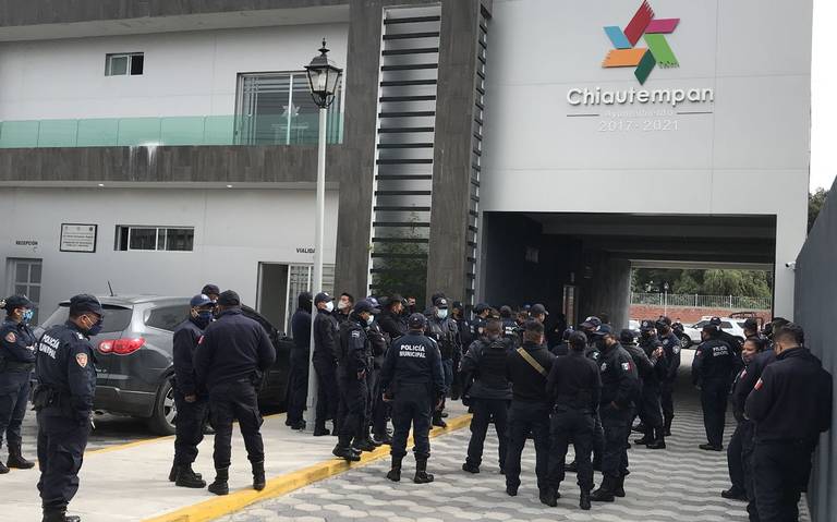 Policías de Chiautempan detienen sus labores a 3 días de finalizar la administración.