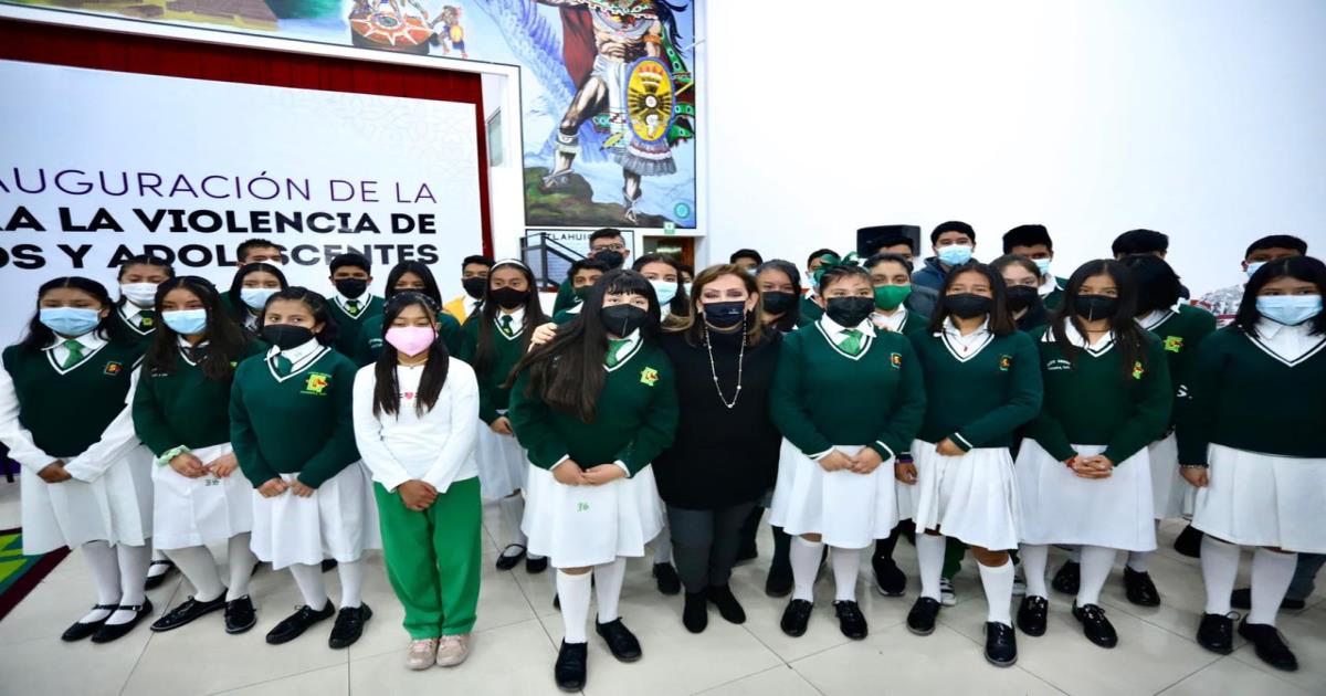 Inaugura gobernadora Lorena Cuéllar campaña contra la violencia de niñas, niños y adolescentes en Huamantla 