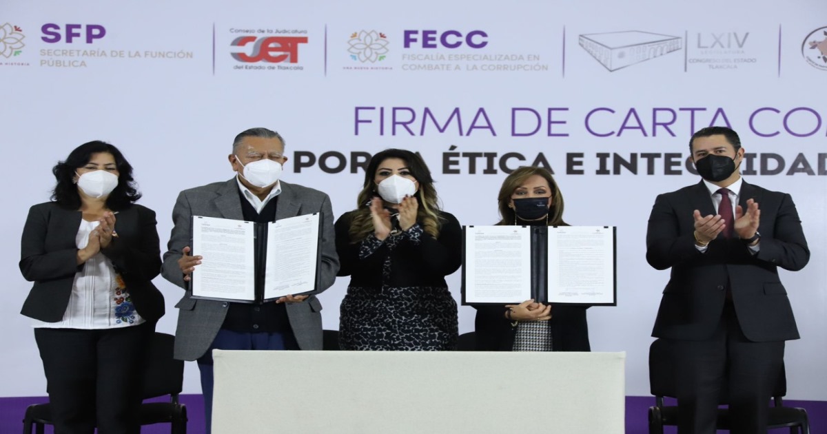 Firma Lorena Cuéllar carta–compromiso anticorrupción “por la ética e integridad pública del estado de Tlaxcala”