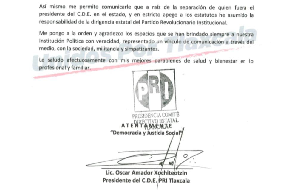 Es Oscar Amador nuevo dirigente del PRI en Tlaxcala