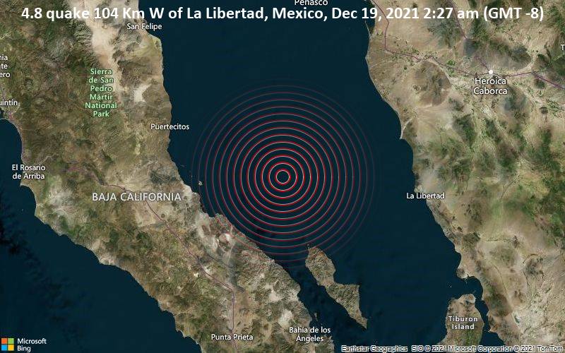 Sismo de 5.1 grados se registró al sur de Puerto Peñasco, Sonora