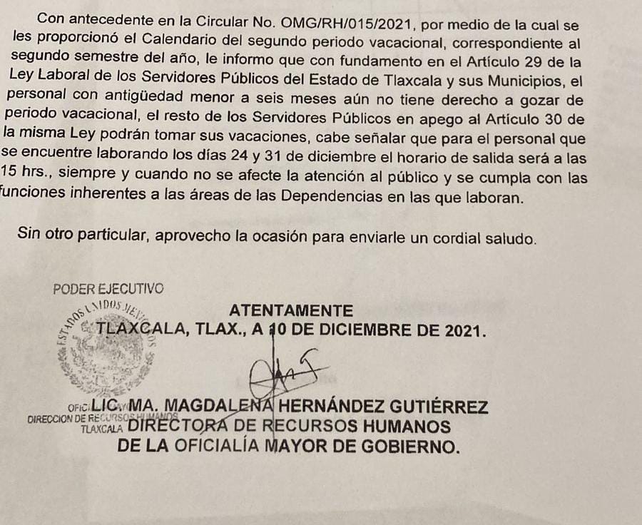 Nuevos burócratas de gobierno de Tlaxcala sin vacaciones