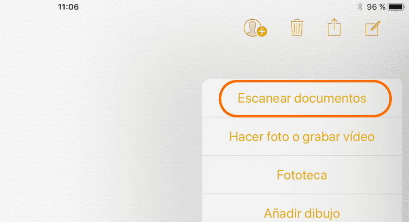 escanear documentos ios 11 notas