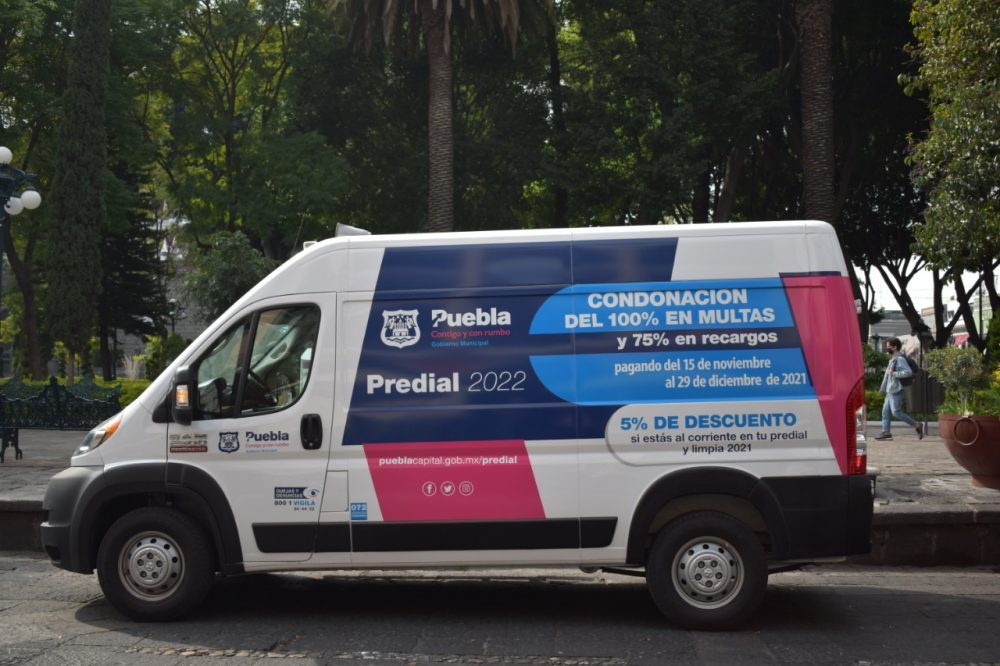 Habilitan en Puebla unidad móvil para pago de predial 2022