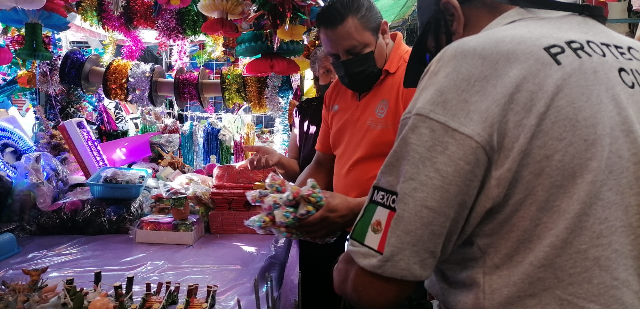 En Atlixco realizan operativo contra venta ilegal de pirotecnia, para evitar siniestros