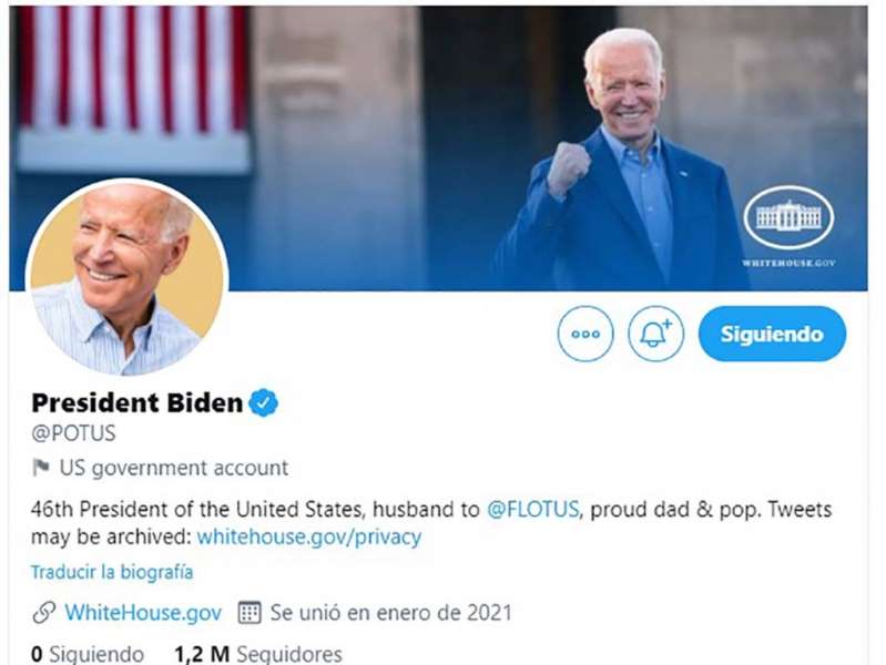 Twitter entrega la cuenta @POTUS a Biden; elimina seguidores de Trump