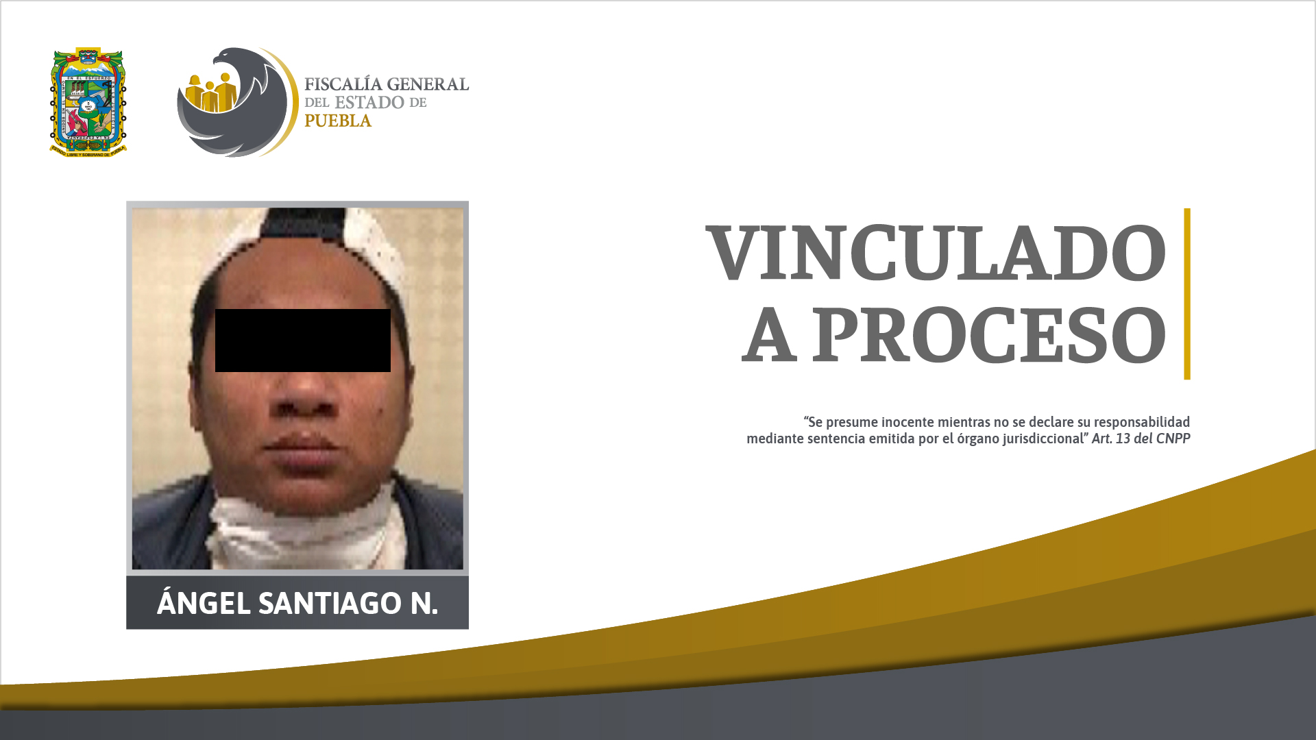 Ángel Santiago N. Vinculado a proceso por robo agravado en la capital poblana
