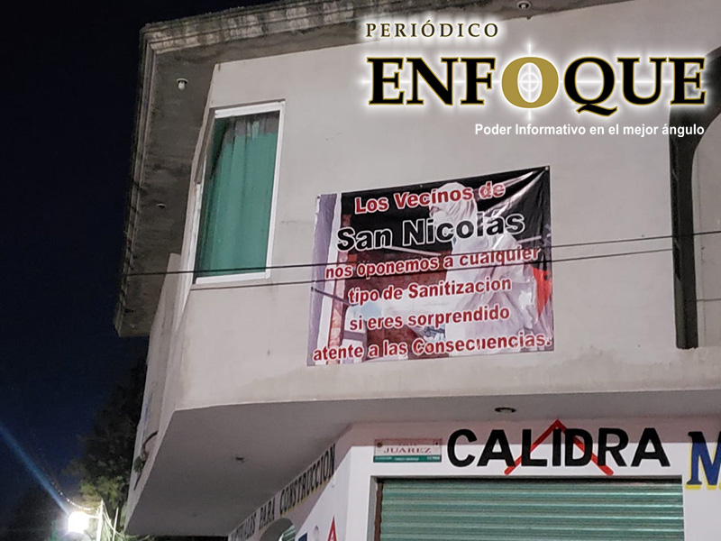 Pobladores de Tlaltelulco se niegan a sanitización de sus calles, en Tlaxcala